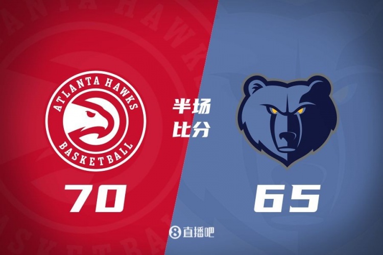 半場(chǎng)戰報-老鷹三人得分上雙 以70-65領(lǐng)先灰熊